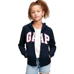 Gap Kids Sweatshirt Full Zip Hooded With Pockets Pink And Navy Size XL (12) Girl